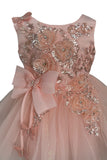 Crystal Tulle Baby Pageant Dress with 3D Flowers