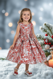Holiday Jacquard Girls Dress – Burgundy or Dusty Blue
