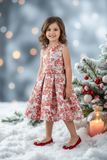 Holiday Jacquard Girls Dress – Burgundy or Dusty Blue