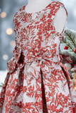 Holiday Jacquard Girls Dress – Burgundy or Dusty Blue