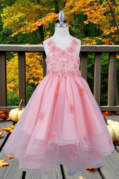 Blush Hi-Low Girls Pageant Dress | Communion & Party