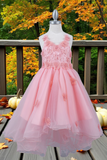 Blush Hi-Low Girls Pageant Dress | Communion & Party