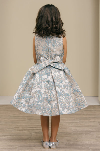 Holiday Jacquard Girls Dress – Burgundy or Dusty Blue