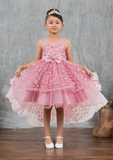 Dusty Pink Hi-Low Girls Party Dress | Blush Collection