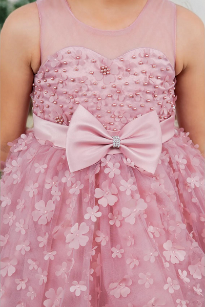 Dusty Pink Hi-Low Girls Party Dress | Blush Collection