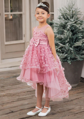 Dusty Pink Hi-Low Girls Party Dress | Blush Collection