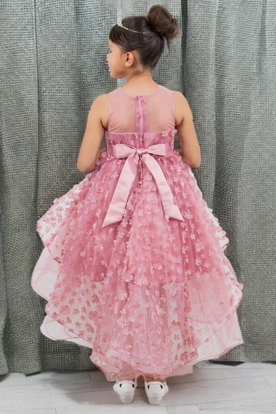 Dusty Pink Hi-Low Girls Party Dress | Blush Collection