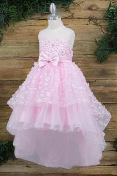 Dusty Pink Hi-Low Girls Party Dress | Blush Collection