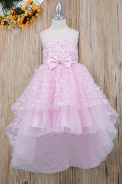 Dusty Pink Hi-Low Girls Party Dress | Blush Collection