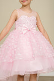 Dusty Pink Hi-Low Girls Party Dress | Blush Collection