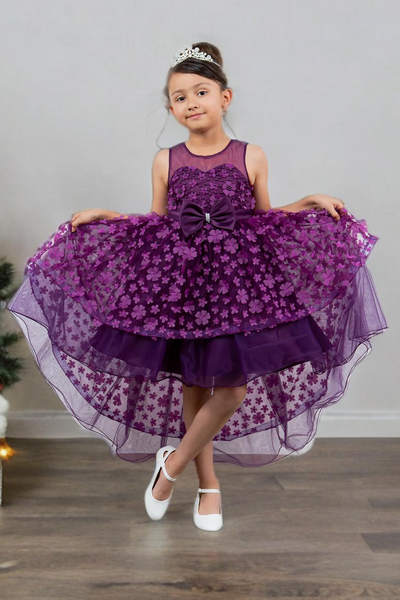 Dusty Pink Hi-Low Girls Party Dress | Blush Collection