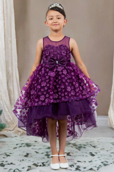 Dusty Pink Hi-Low Girls Party Dress | Blush Collection