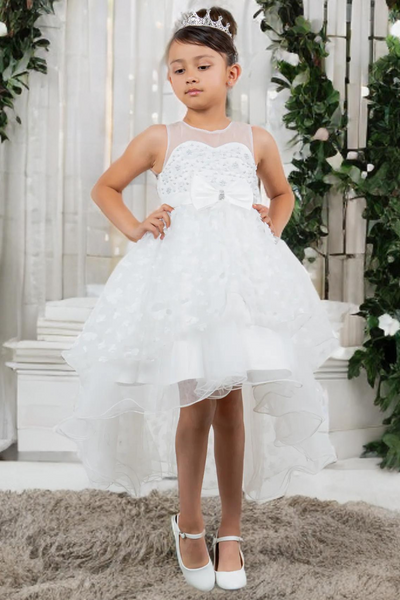 Dusty Pink Hi-Low Girls Party Dress | Blush Collection