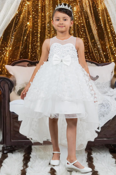 Dusty Pink Hi-Low Girls Party Dress | Blush Collection