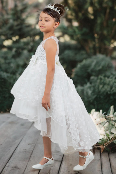 Dusty Pink Hi-Low Girls Party Dress | Blush Collection