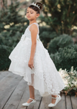 Dusty Pink Hi-Low Girls Party Dress | Blush Collection