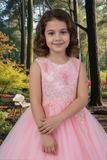 Girls Short Pageant & Party Dress – Blush, White, Champagne