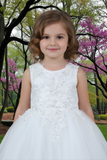 Girls Short Pageant & Party Dress – Blush, White, Champagne