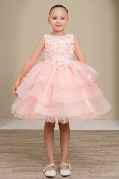 Girls Blue Floral Pageant Dress – Marisella Bloom