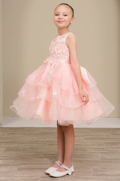 Girls Blue Floral Pageant Dress – Marisella Bloom