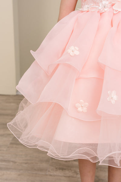 Girls Blue Floral Pageant Dress – Marisella Bloom