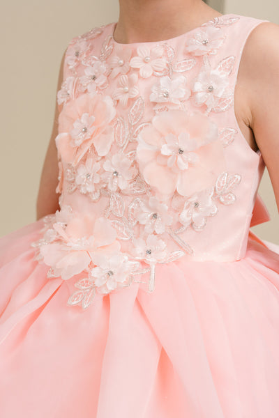 Girls Blue Floral Pageant Dress – Marisella Bloom