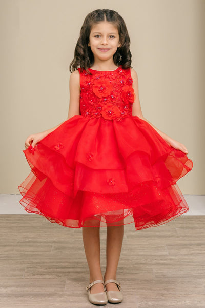 Girls Blue Floral Pageant Dress – Marisella Bloom
