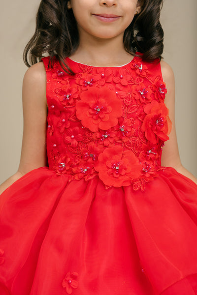 Girls Blue Floral Pageant Dress – Marisella Bloom