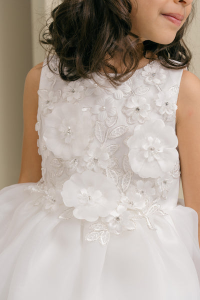 Girls Blue Floral Pageant Dress – Marisella Bloom
