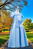 Girls Satin Off-Shoulder Dress | Flower Girl, Communion & Party