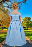 Girls Satin Off-Shoulder Dress | Flower Girl, Communion & Party