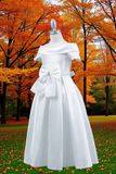 Girls Satin Off-Shoulder Dress | Flower Girl, Communion & Party