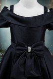 Girls Satin Off-Shoulder Dress | Flower Girl, Communion & Party