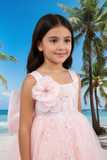 Blush Kids Short Party Dress with Detachable Ruffle – White or Blush