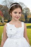 Blush Kids Short Party Dress with Detachable Ruffle – White or Blush