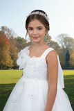 Blush Kids Short Party Dress with Detachable Ruffle – White or Blush