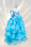Sequin Ruffle Girls Pageant Dress | Birthday & Party Gown