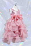 Sequin Ruffle Girls Pageant Dress | Birthday & Party Gown