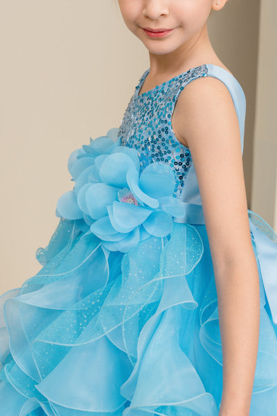 Sequin Ruffle Girls Pageant Dress | Birthday & Party Gown