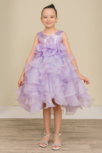 Sequin Ruffle Girls Pageant Dress | Birthday & Party Gown