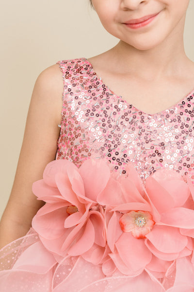Sequin Ruffle Girls Pageant Dress | Birthday & Party Gown