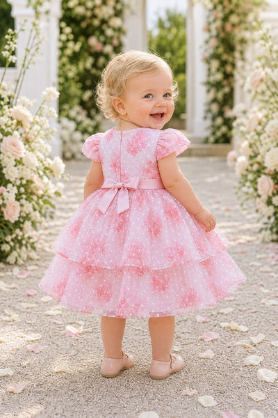 Baby Girls Floral Party Dress with Bow | Blush Collection