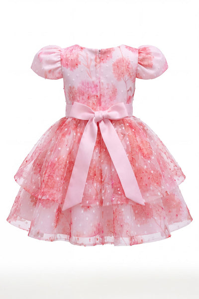 Baby Girls Floral Party Dress with Bow | Blush Collection