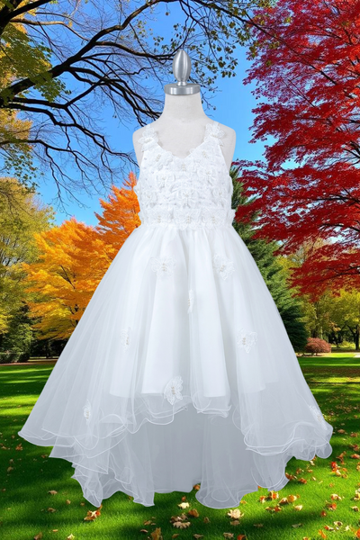 Blush Hi-Low Girls Pageant Dress | Communion & Party