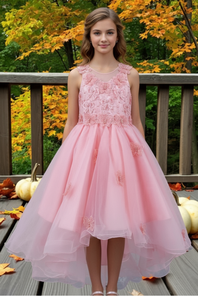 Blush Hi-Low Girls Pageant Dress | Communion & Party