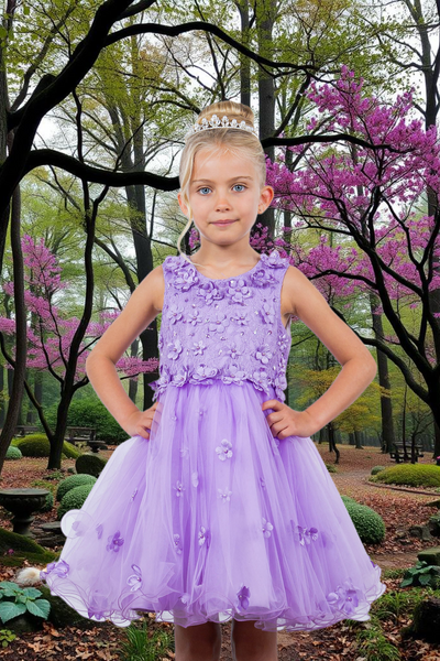 Burgundy Knee Length Flower Girl Dress | Pageant Gown