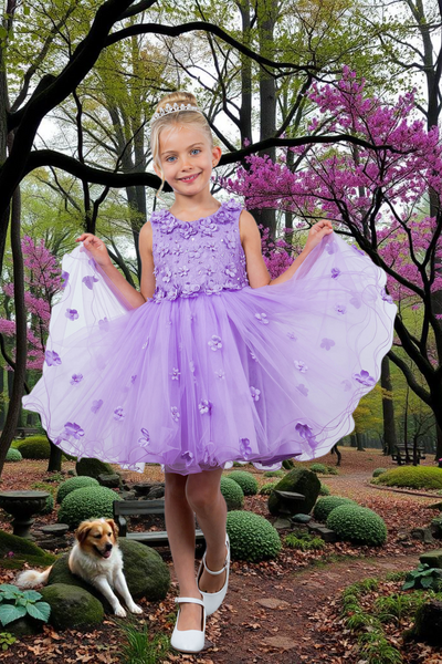 Burgundy Knee Length Flower Girl Dress | Pageant Gown