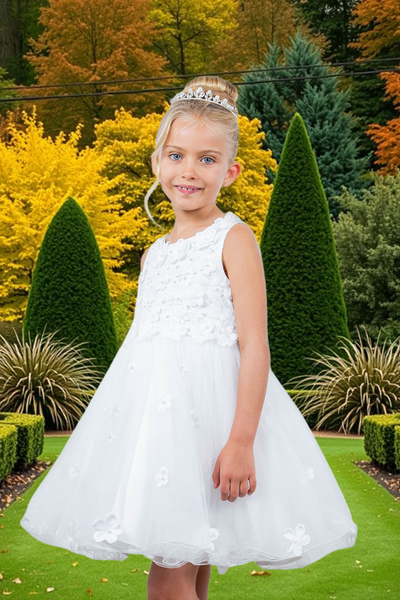 Burgundy Knee Length Flower Girl Dress | Pageant Gown
