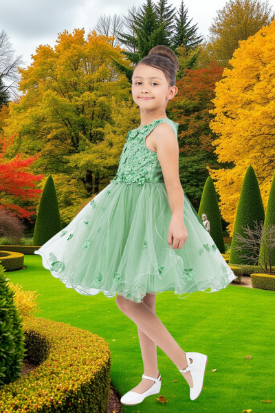 Burgundy Knee Length Flower Girl Dress | Pageant Gown