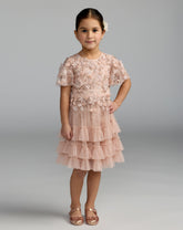 Mac Duggal Girls Embellished Tulle Flower Girl Dress